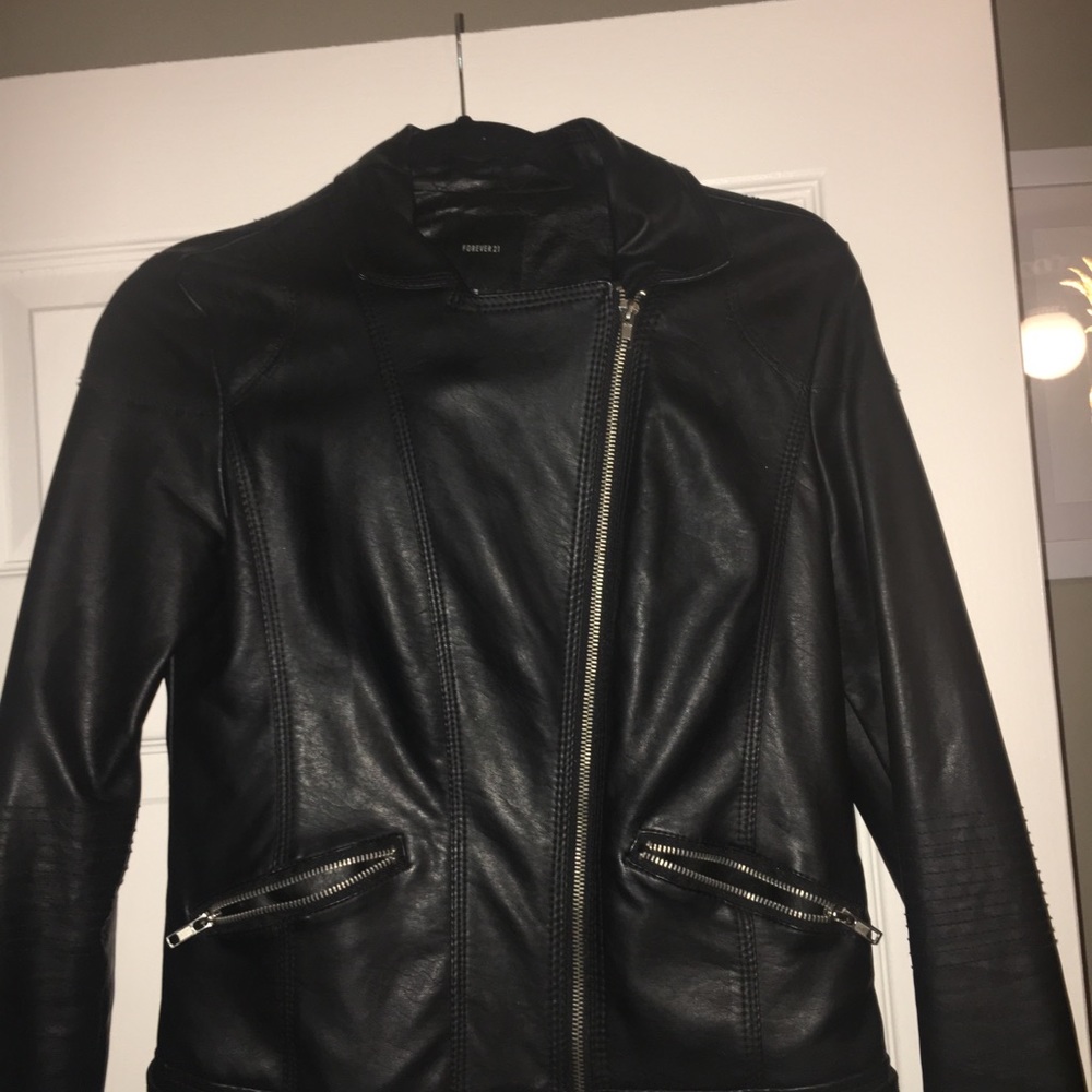Forever 21 Ribbed Leather Jacket - Picture 2 of 7